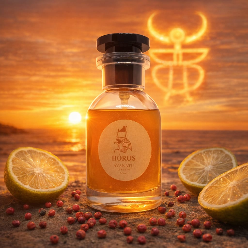 Perfume artesanal Hórus inspirado na mitologia egípcia